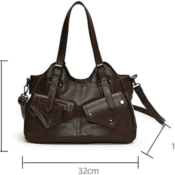 Stylish Vegan Leather Tote Handbag - Perfect for Winter Travel & Daily Use - Picture 6 of 6